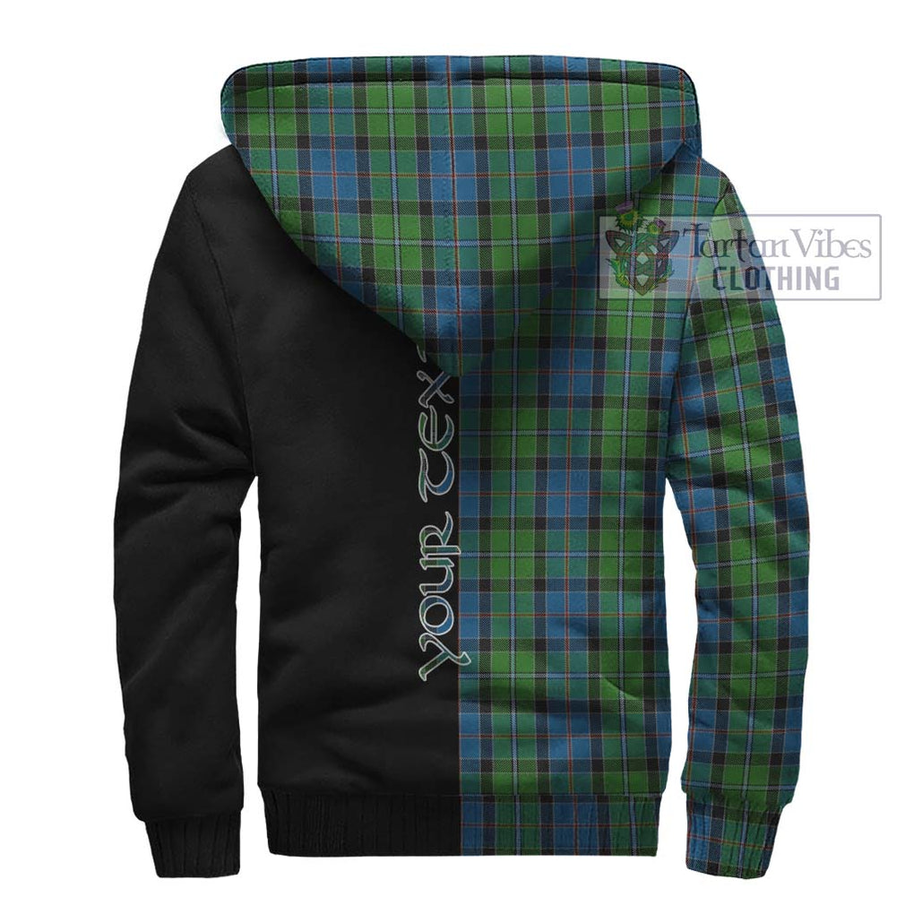 Stirling Tartan Sherpa Hoodie with Family Crest and Half Of Me Style - Tartanvibesclothing Shop