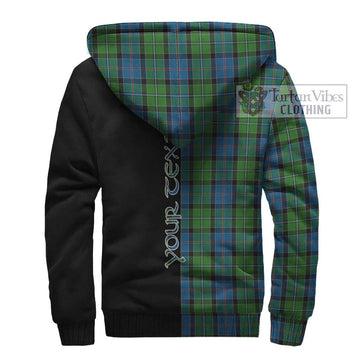 Stirling Tartan Sherpa Hoodie with Family Crest and Half Of Me Style - Tartanvibesclothing Shop