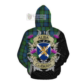 Tartan Vibes Clothing Stirling Tartan Family Crest Cotton Hoodie Lion Rampant Royal Thistle Shield Celtic Inspired