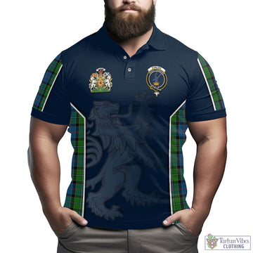 Tartan Vibes Clothing Stirling Tartan Men's Polo Shirt with Family Crest and Lion Rampant Vibes Sport Style