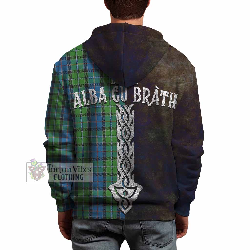 Tartan Vibes Clothing Stirling Tartan Family Crest Hoodie Alba Gu Brath Be Brave Lion Ancient Style