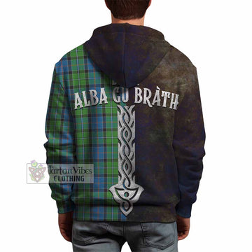Tartan Vibes Clothing Stirling Tartan Family Crest Hoodie Alba Gu Brath Be Brave Lion Ancient Style