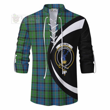 Tartan Vibes Clothing Stirling Tartan Ghillie Kilt Shirt with Family Crest Circle Style