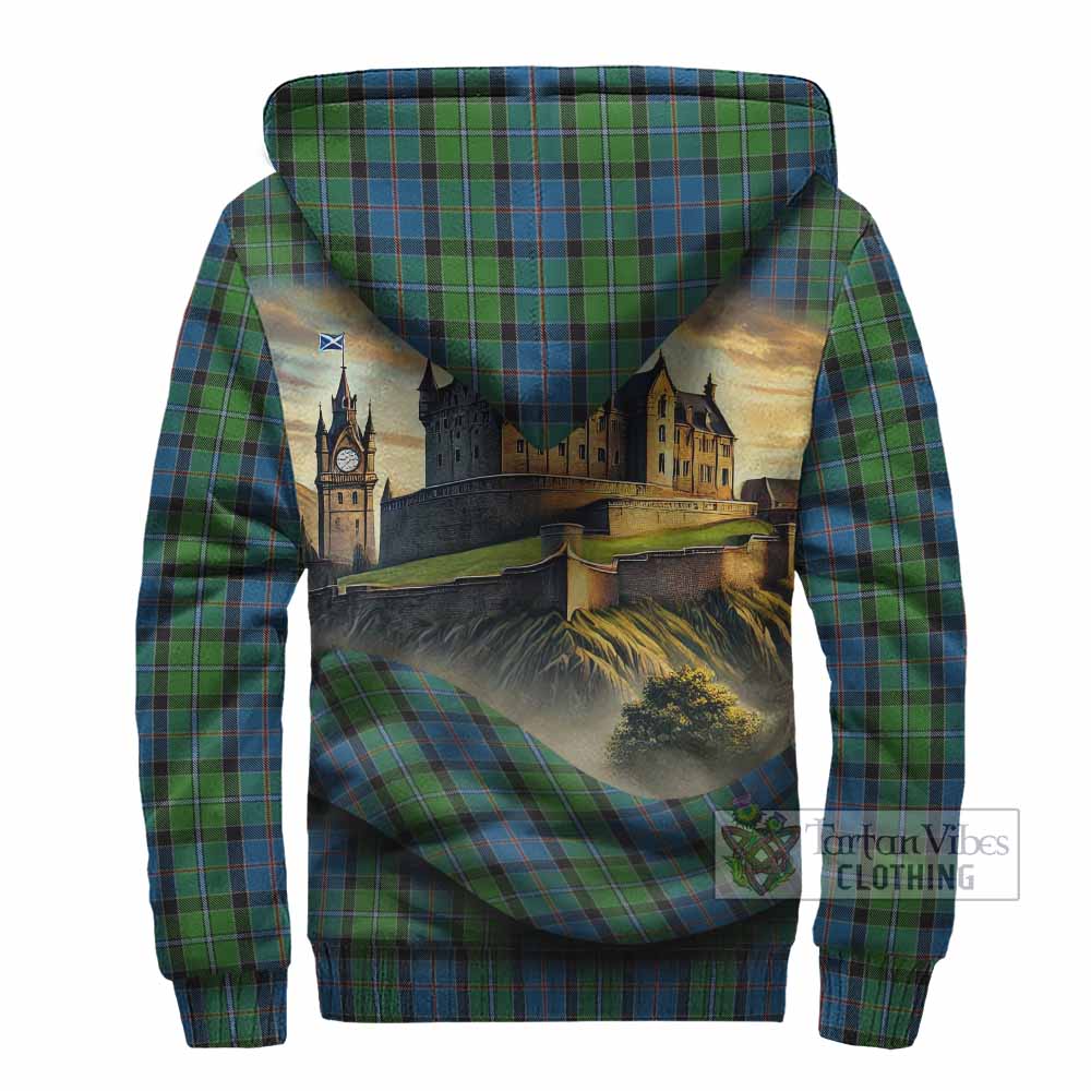 Tartan Vibes Clothing Stirling Tartan Family Crest Sherpa Hoodie with Scottish Ancient Castle Style