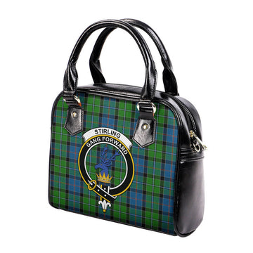 Stirling Tartan Shoulder Handbags with Family Crest