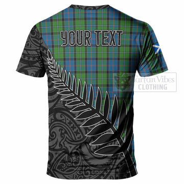 Tartan Vibes Clothing Stirling Crest Tartan T-Shirt with New Zealand Silver Fern Half Style