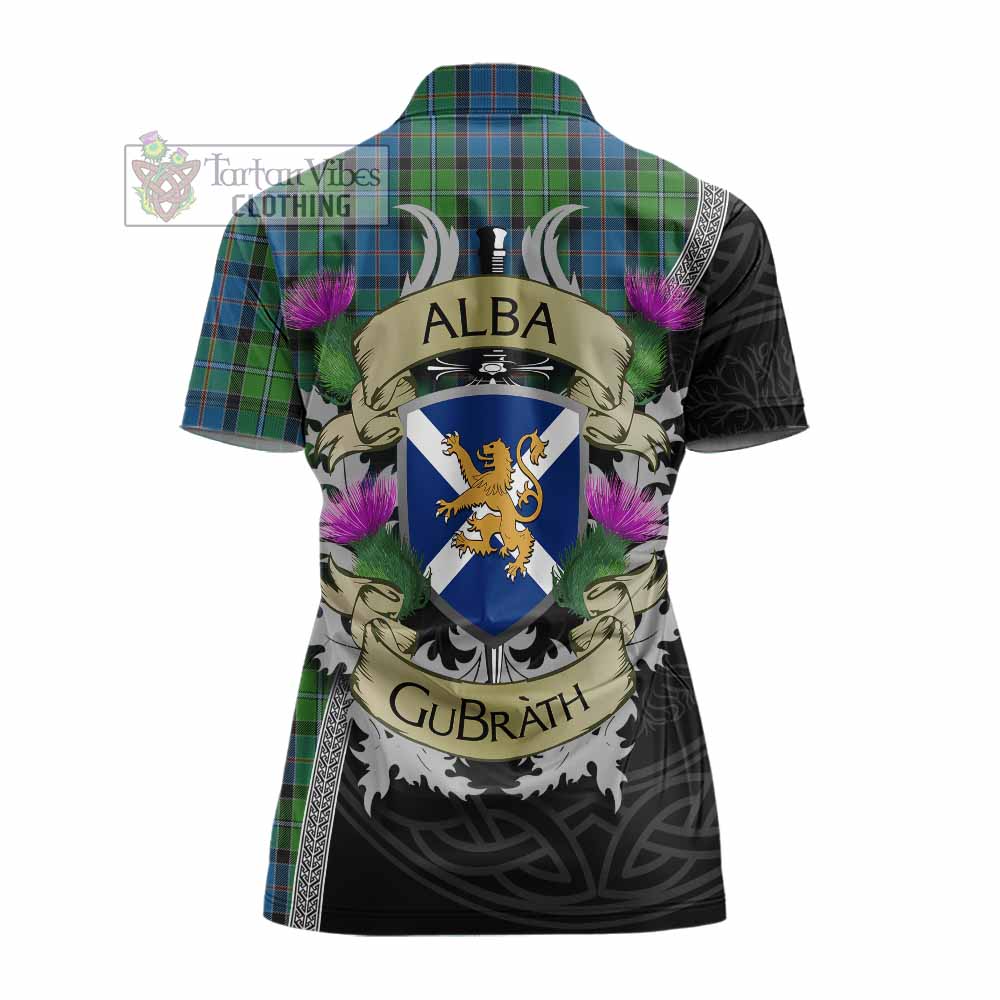 Tartan Vibes Clothing Stirling Tartan Family Crest Women's Polo Shirt Lion Rampant Royal Thistle Shield Celtic Inspired