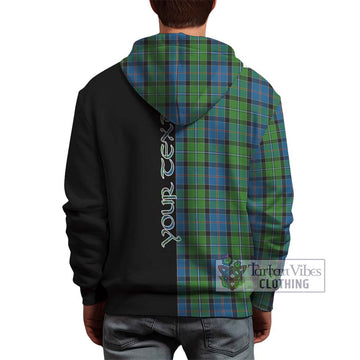 Stirling Tartan Hoodie with Family Crest and Half Of Me Style - Tartanvibesclothing Shop
