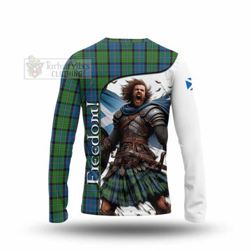 Tartan Vibes Clothing Stirling Crest Tartan Long Sleeve T-Shirt Inspired by the Freedom of Scottish Warrior