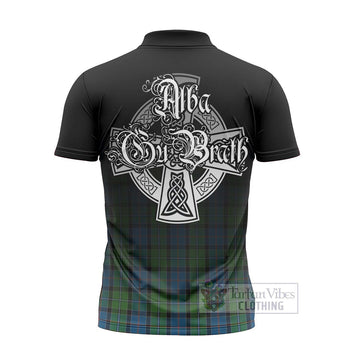 Tartan Vibes Clothing Stirling Tartan Zipper Polo Shirt Featuring Alba Gu Brath Family Crest Celtic Inspired