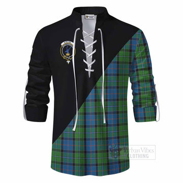 Tartan Vibes Clothing Stirling Tartan Ghillie Kilt Shirt with Family Crest and Military Logo Style