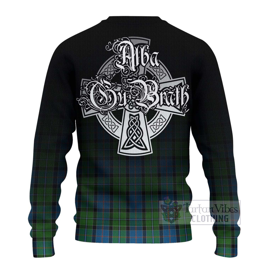 Tartan Vibes Clothing Stirling Tartan Knitted Sweater Featuring Alba Gu Brath Family Crest Celtic Inspired