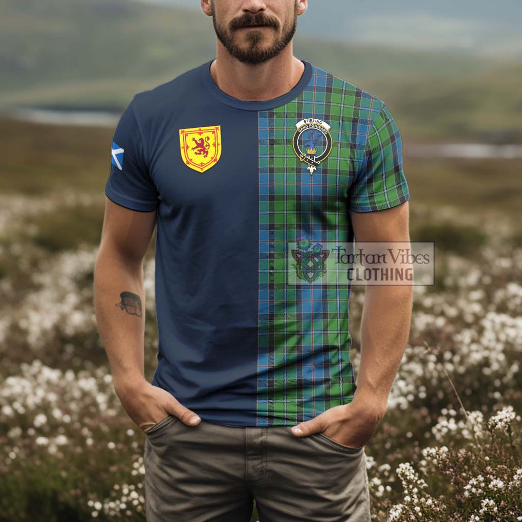 Tartan Vibes Clothing Stirling Tartan T-Shirt Alba with Scottish Lion Royal Arm Half Style