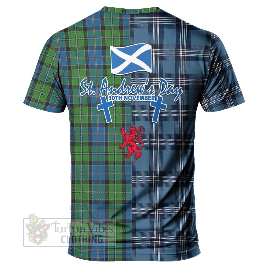 Tartan Vibes Clothing Stirling Tartan T-Shirt Happy St. Andrew's Day Half Tartan Style