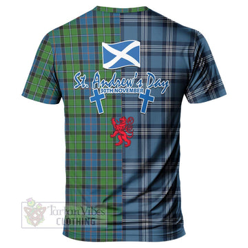 Tartan Vibes Clothing Stirling Tartan T-Shirt Happy St. Andrew's Day Half Tartan Style