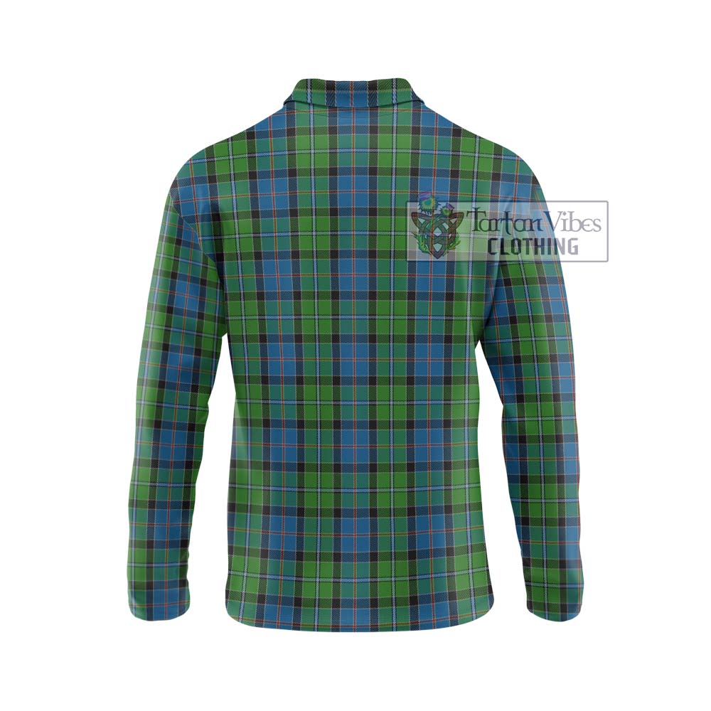 Stirling Tartan Long Sleeve Polo Shirt with Family Crest DNA In Me Style - Tartanvibesclothing Shop