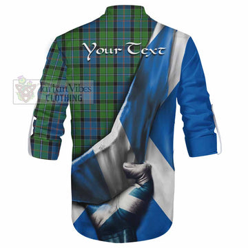 Tartan Vibes Clothing Stirling Tartan Ghillie Kilt Shirt with Family Crest Scotland Patriotic Style