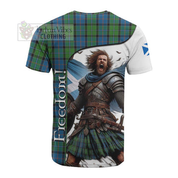 Tartan Vibes Clothing Stirling Crest Tartan Cotton T-shirt Inspired by the Freedom of Scottish Warrior