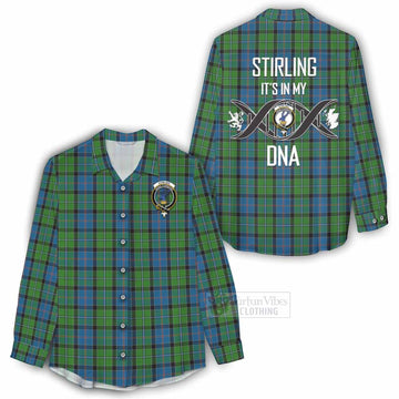 Tartan Vibes Clothing Stirling Tartan Women's Casual Shirt with Family Crest DNA In Me Style