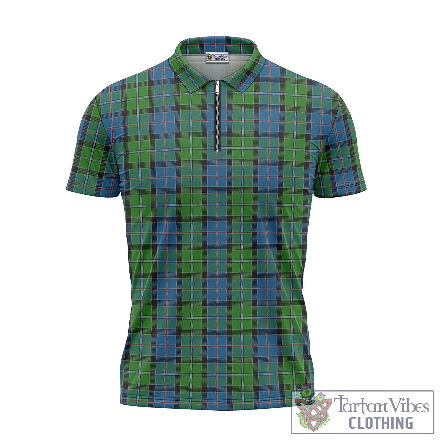 Tartan Vibes Clothing Stirling Tartan Zipper Polo Shirt