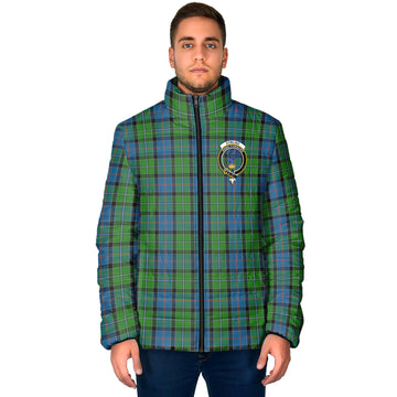 Stirling Tartan Padded Jacket with Family Crest - Tartan Vibes Clothing