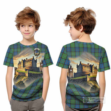 Tartan Vibes Clothing Stirling Tartan Family Crest Kid T-Shirt with Scottish Ancient Castle Style