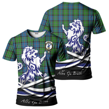 Stirling Tartan T-Shirt with Alba Gu Brath Regal Lion Emblem