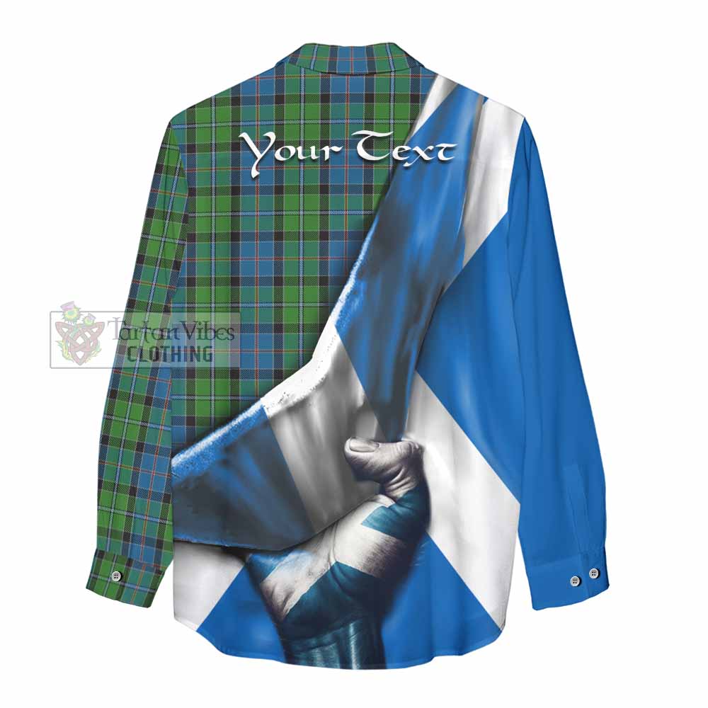 Tartan Vibes Clothing Stirling Tartan Women's Casual Shirt with Family Crest Scotland Patriotic Style