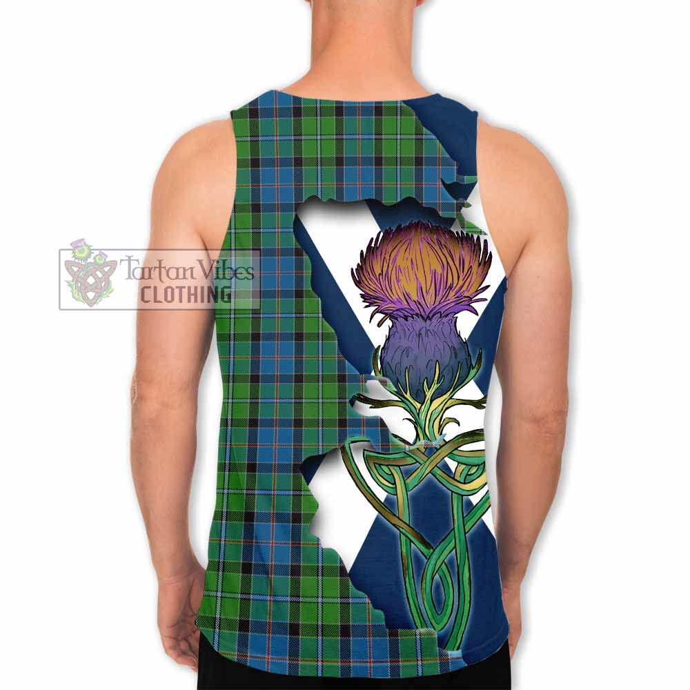 Tartan Vibes Clothing Stirling Tartan Family Crest Men's Tank Top Scottish Thistle Celtic Inspired