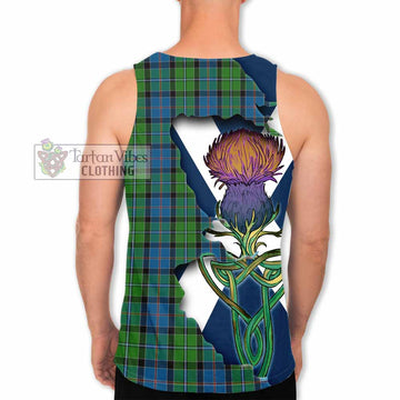 Tartan Vibes Clothing Stirling Tartan Family Crest Men's Tank Top Scottish Thistle Celtic Inspired