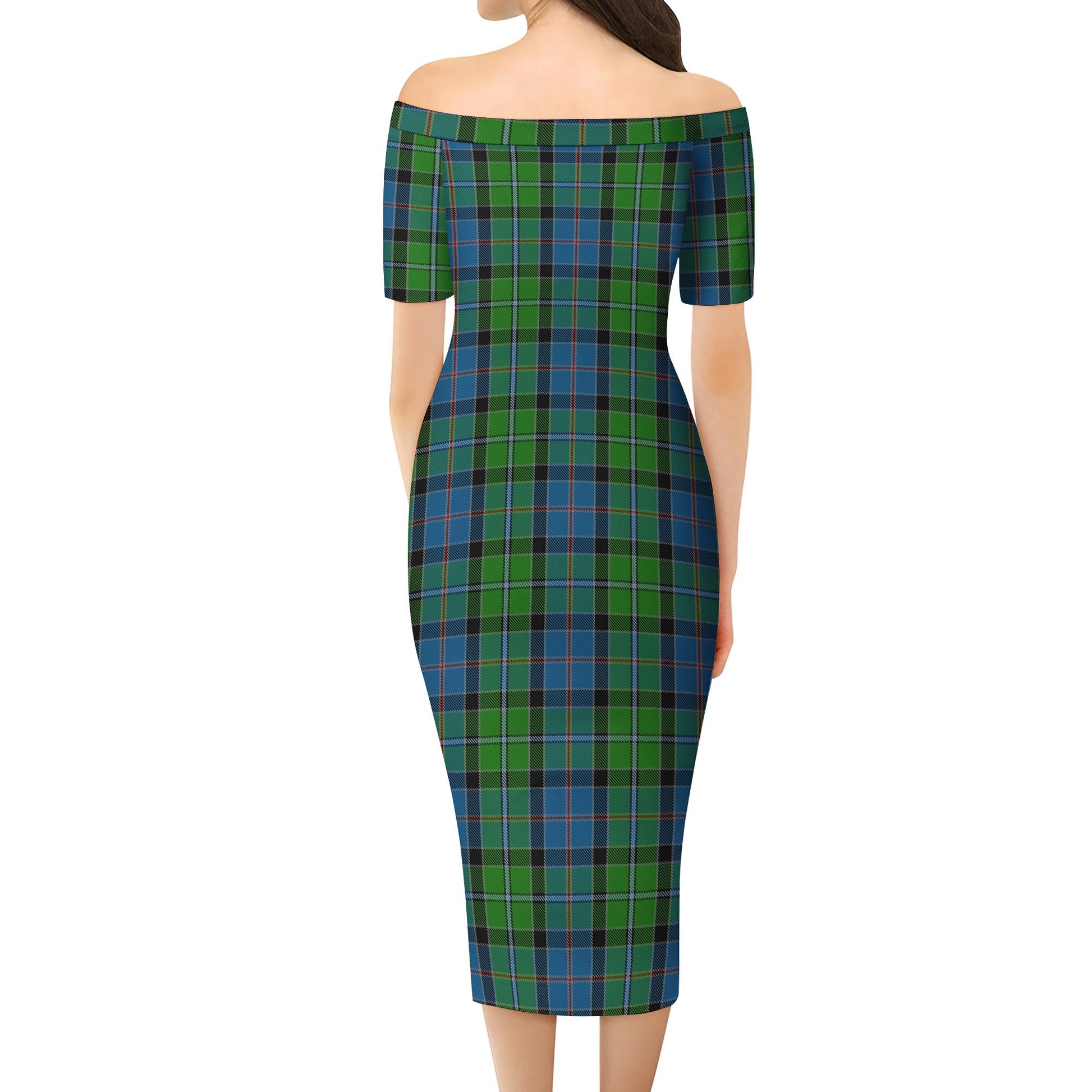 Stirling Tartan Off Shoulder Lady Dress - Tartanvibesclothing