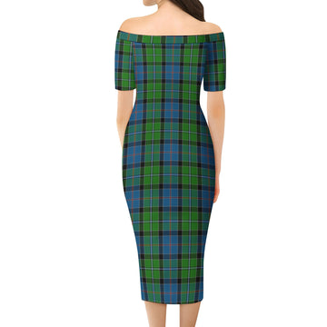 Stirling Tartan Off Shoulder Lady Dress - Tartanvibesclothing