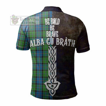 Tartan Vibes Clothing Stirling Tartan Family Crest Polo Shirt Alba Gu Brath Be Brave Lion Ancient Style
