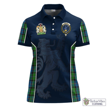 Stirling Tartan Women's Polo Shirt with Family Crest and Lion Rampant Vibes Sport Style - Tartan Vibes Clothing
