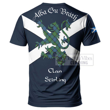 Tartan Vibes Clothing Stirling Tartan Lion Rampant T-Shirt – Proudly Display Your Heritage with Alba Gu Brath and Clan Name