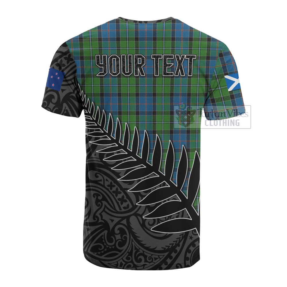 Tartan Vibes Clothing Stirling Crest Tartan Cotton T-shirt with New Zealand Silver Fern Half Style