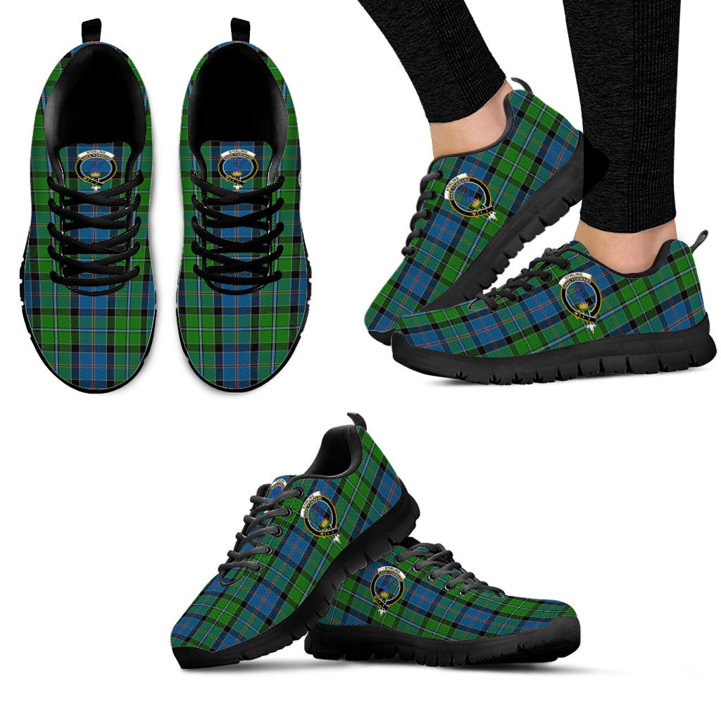Stirling Tartan Sneakers with Family Crest - Tartan Vibes Clothing