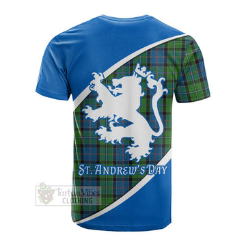 Tartan Vibes Clothing Stirling Family Crest Tartan Cotton T-shirt Celebrate Saint Andrew's Day in Style