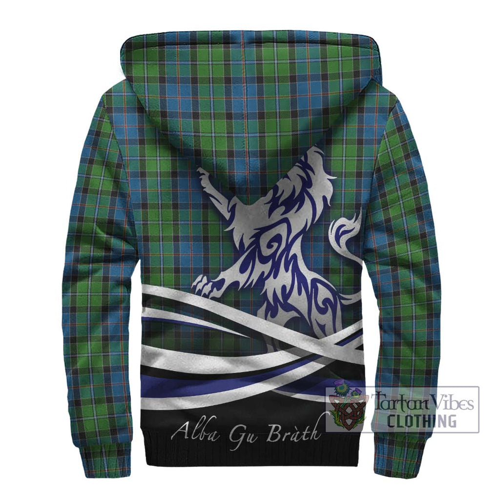 Stirling Tartan Sherpa Hoodie with Alba Gu Brath Regal Lion Emblem - Tartanvibesclothing Shop
