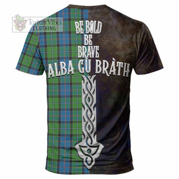 Tartan Vibes Clothing Stirling Tartan Family Crest T-Shirt Alba Gu Brath Be Brave Lion Ancient Style