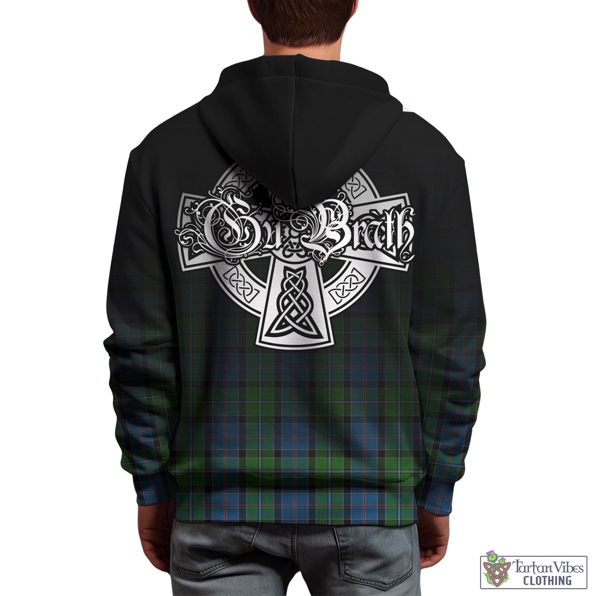 Tartan Vibes Clothing Stirling Tartan Hoodie Featuring Alba Gu Brath Family Crest Celtic Inspired