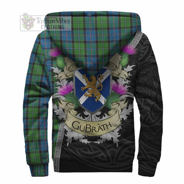 Tartan Vibes Clothing Stirling Tartan Family Crest Sherpa Hoodie Lion Rampant Royal Thistle Shield Celtic Inspired