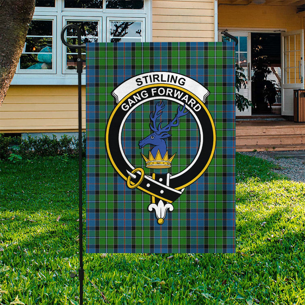 stirling-tartan-flag-with-family-crest