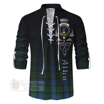 Tartan Vibes Clothing Stirling Tartan Ghillie Kilt Shirt Featuring Alba Gu Brath Family Crest Celtic Inspired
