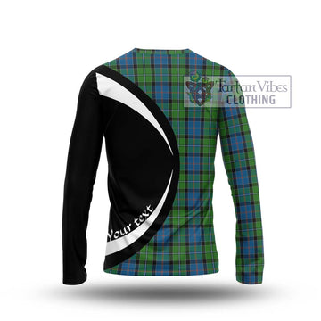Stirling Tartan Long Sleeve T-Shirt with Family Crest Circle Style - Tartan Vibes Clothing