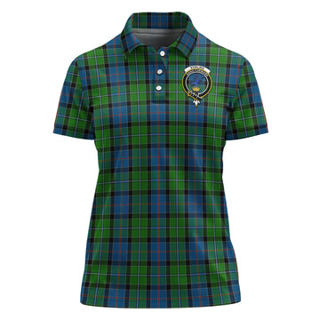 Stirling Tartan Polo Shirt with Family Crest For Women