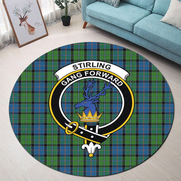 stirling-tartan-round-rug-with-family-crest