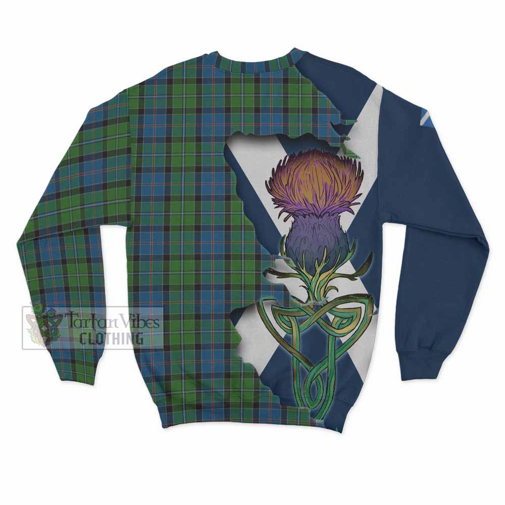 Tartan Vibes Clothing Stirling Tartan Family Crest Sweatshirt Scottish Thistle Celtic Inspired