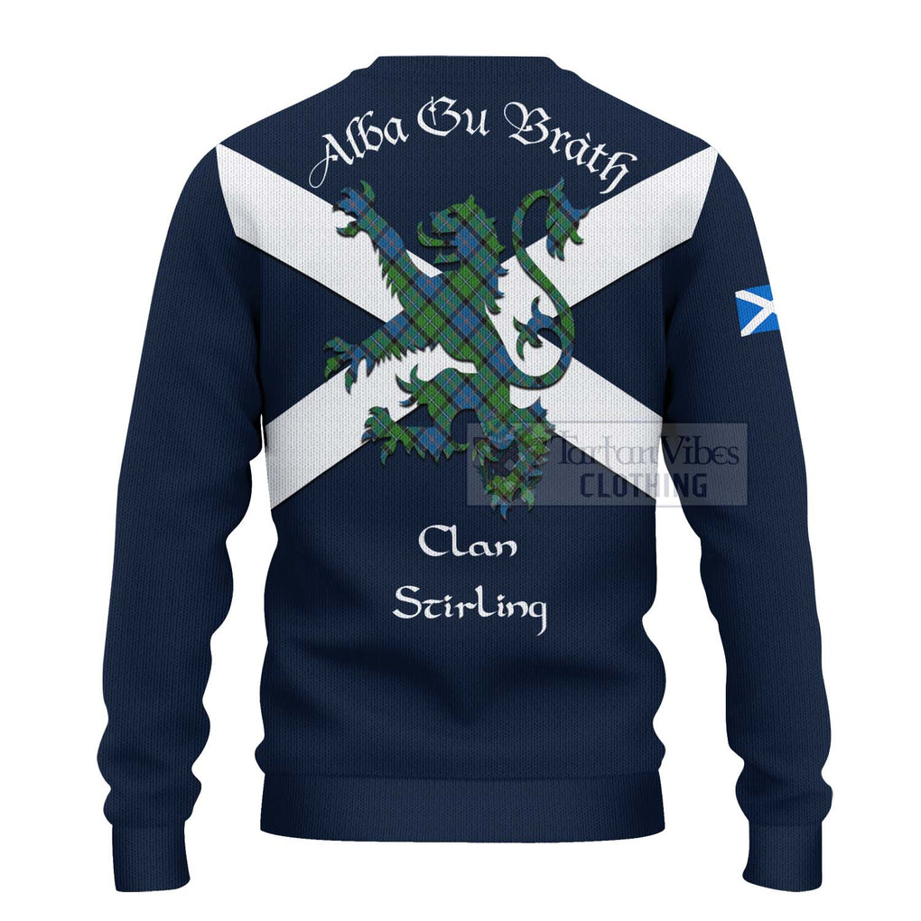 Tartan Vibes Clothing Stirling Tartan Lion Rampant Knitted Sweater – Proudly Display Your Heritage with Alba Gu Brath and Clan Name