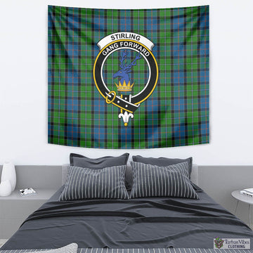 Stirling Tartan Tapestry Wall Hanging and Home Decor for Room with Family Crest